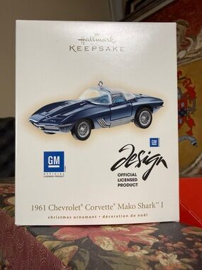 Hallmark Keepsake Corvette Mako Shark Ornament - Dark Blue and Silver